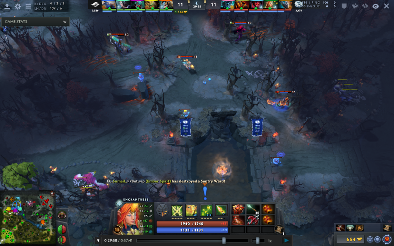 EG setting up a trap for bounty runes